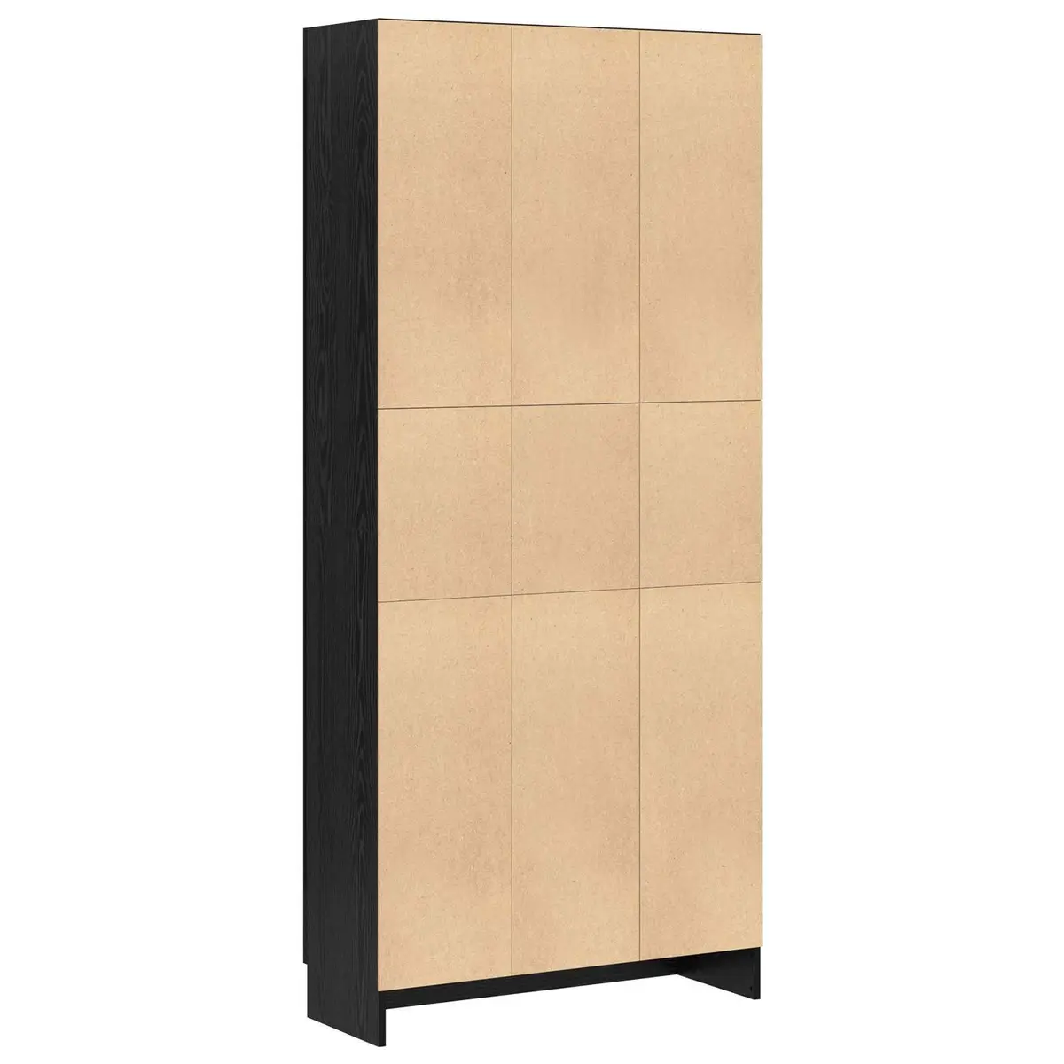 Book Cabinet Modern Black Oak Engineered Wood Shelving Unit Storage Organizer