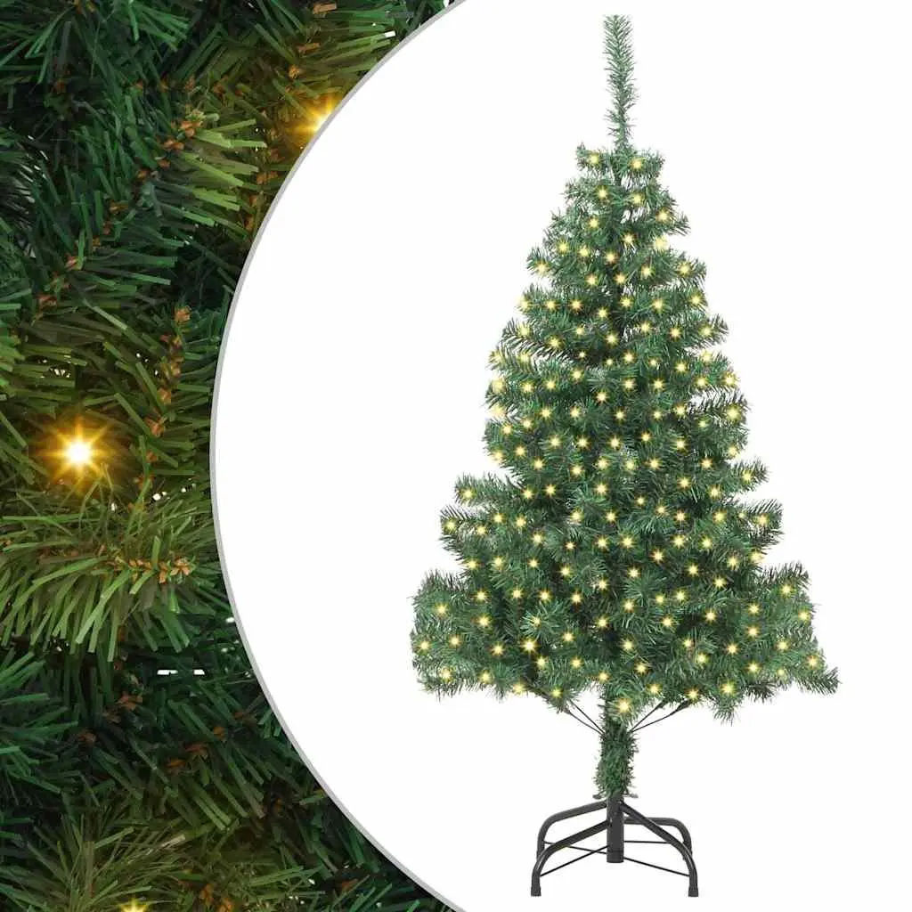 Artificial Christmas Tree 180cm Green PVC Cone Shape with LED Lights Indoor