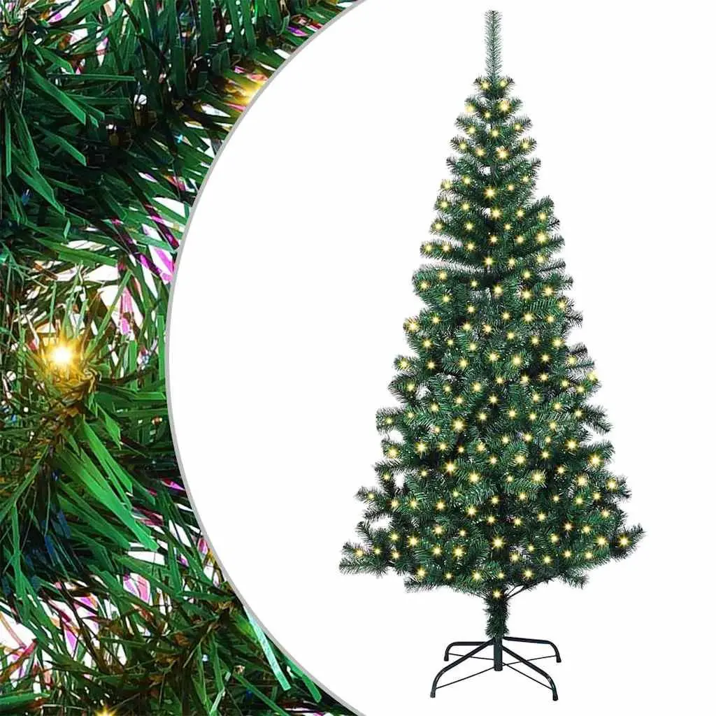 Artificial Pre-lit Christmas Tree 210cm Green Cone LED Lights Indoor Outdoor