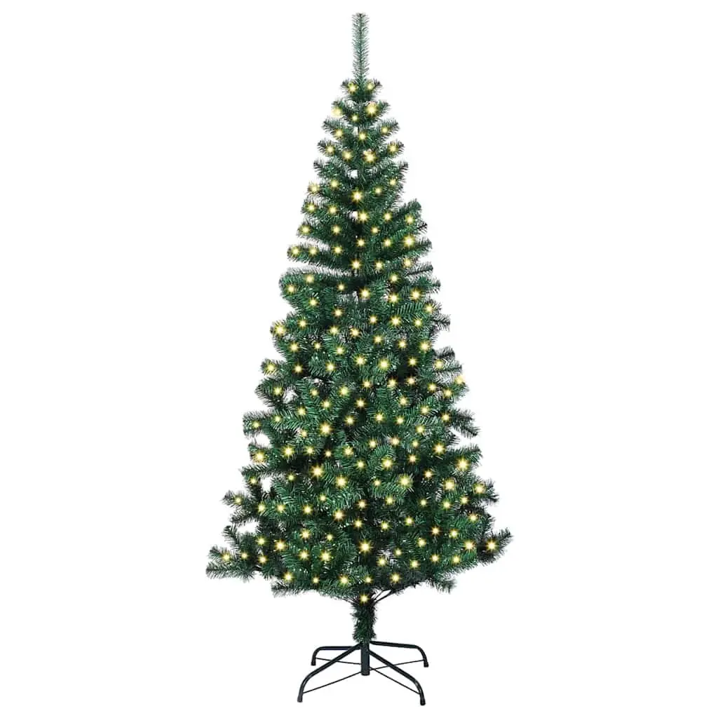 Artificial Pre-lit Christmas Tree 210cm Green Cone LED Lights Indoor Outdoor