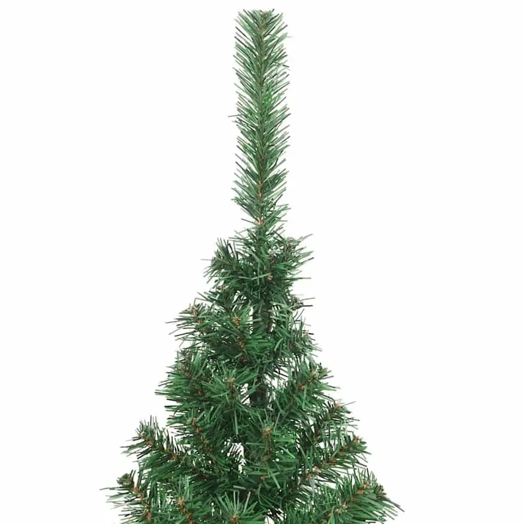 Pre-lit Christmas Tree Green Cone 180 cm LED Warm White Lights PVC Construction
