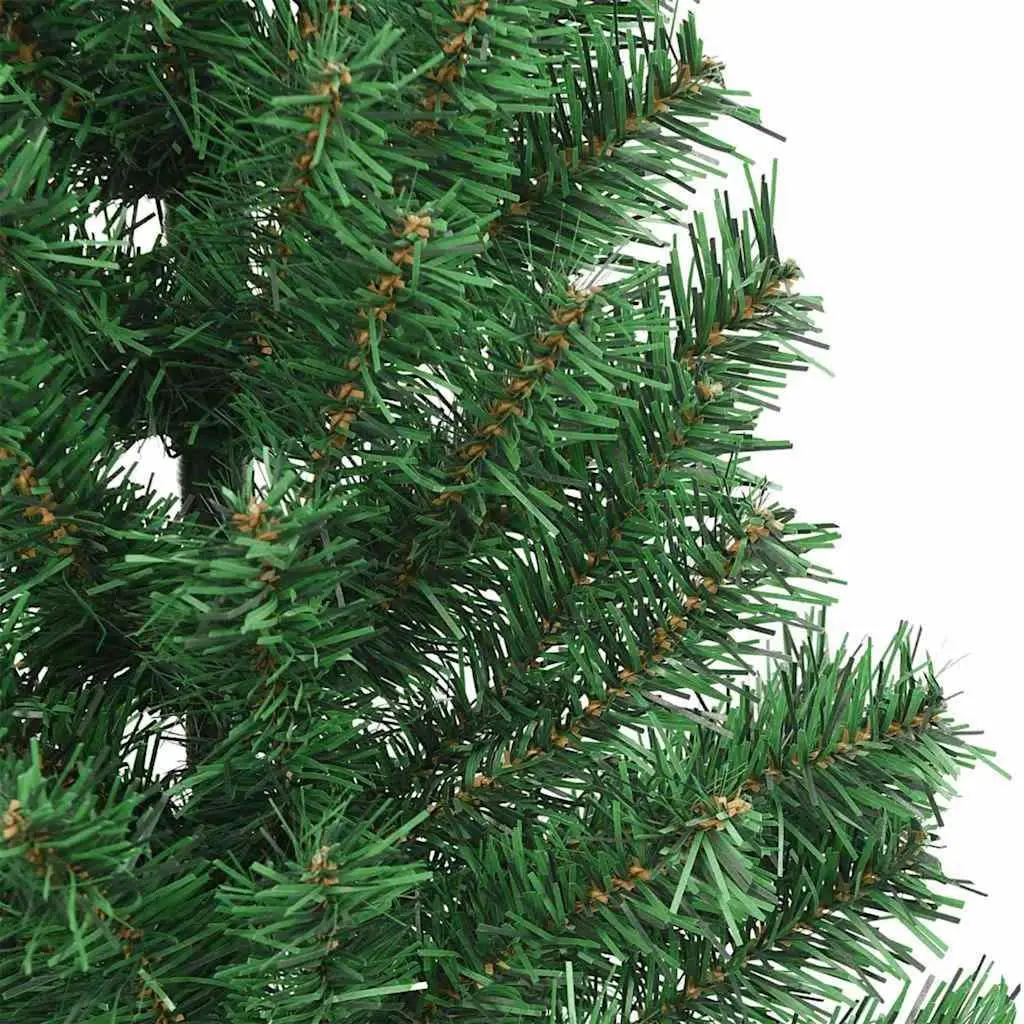 Pre-lit Christmas Tree Green Cone 180 cm LED Warm White Lights PVC Construction