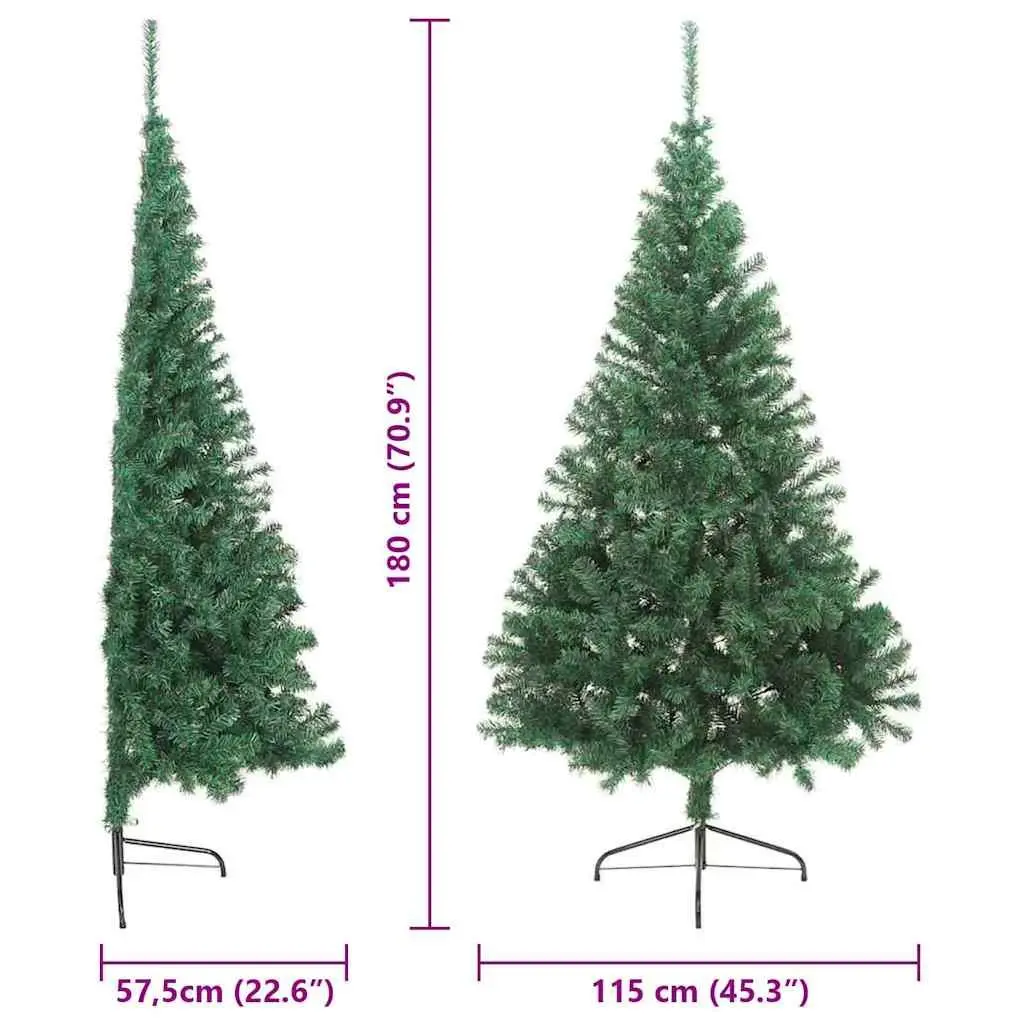 Pre-lit Christmas Tree Green Cone 180 cm LED Warm White Lights PVC Construction