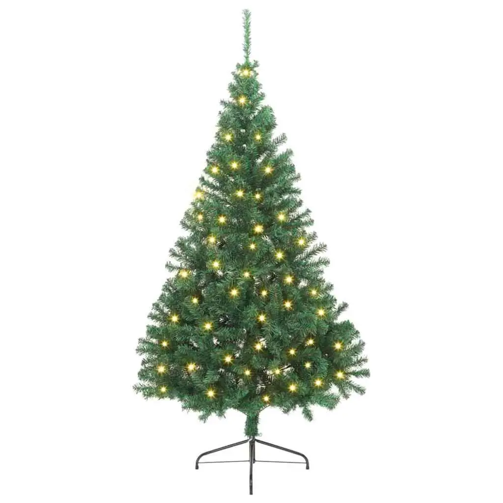Artificial Christmas Tree Pre-lit Cone Shape 240cm Green LED Indoor Outdoor