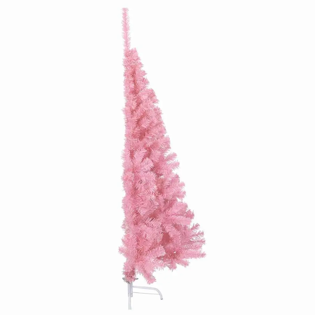 Artificial Pre-lit Christmas Tree PVC 180cm Pink Cone Shape