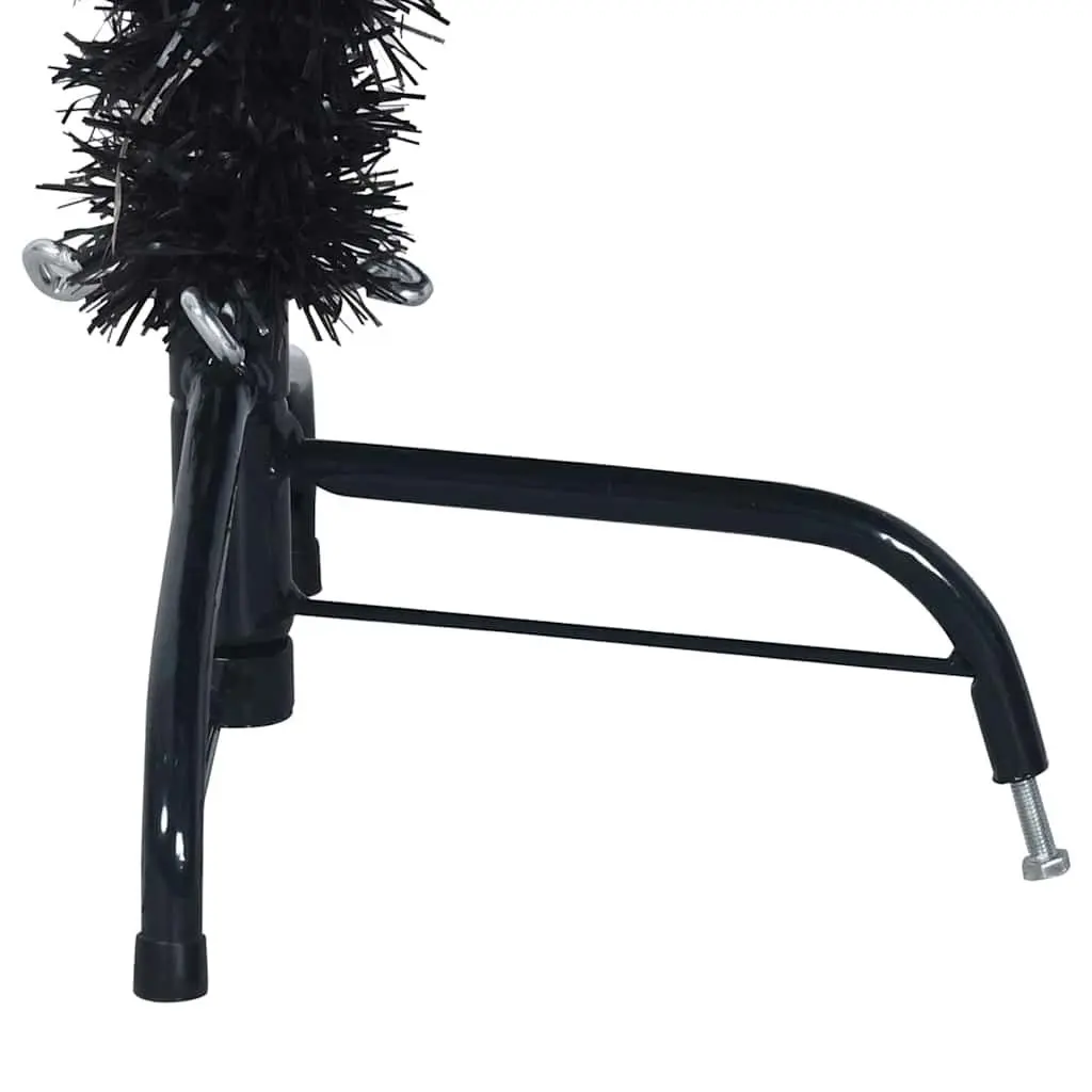 Artificial Pre-lit Christmas Tree PVC 120cm Black Cone LED Warm White Lights Indoor