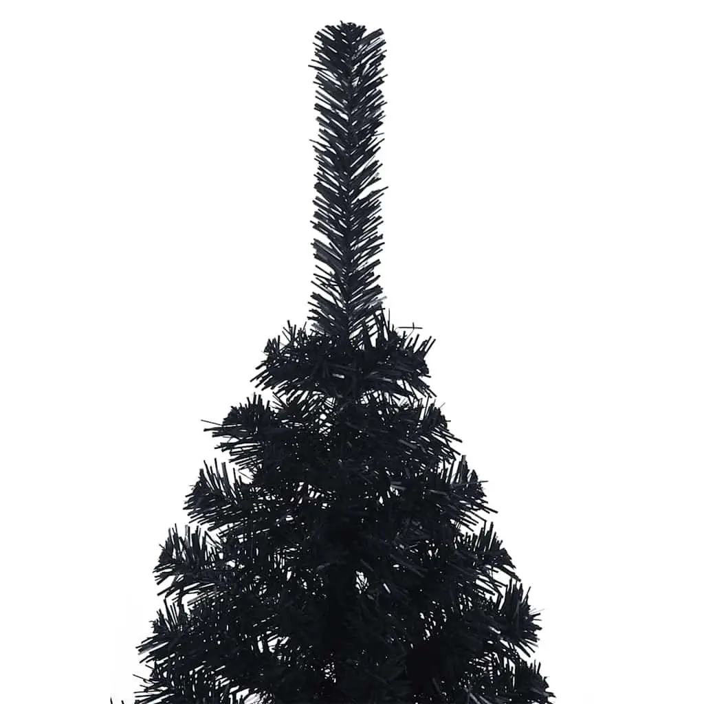 Artificial Pre-lit Christmas Tree Cone Shape 150cm Black Steel PVC Warm White LED Lights Indoor Outdoor