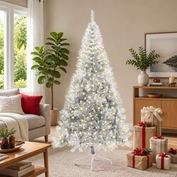 Versatile 210cm Silver Cone Christmas Tree for Your Home