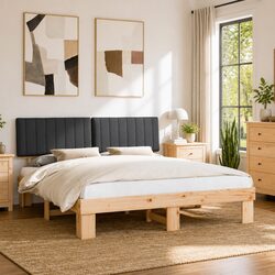 Versatile Bed Frame with Upholstered Headboard for Your Home