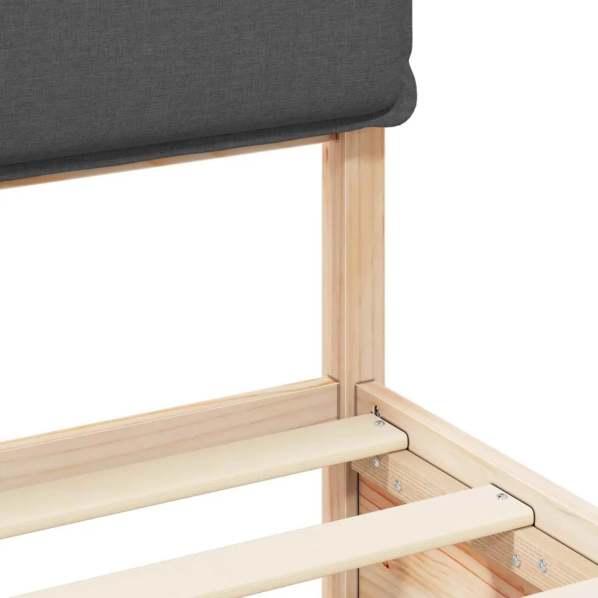 Bed Frame with Upholstered Headboard Grey 180 x 200 cm Modern Bedroom Furniture