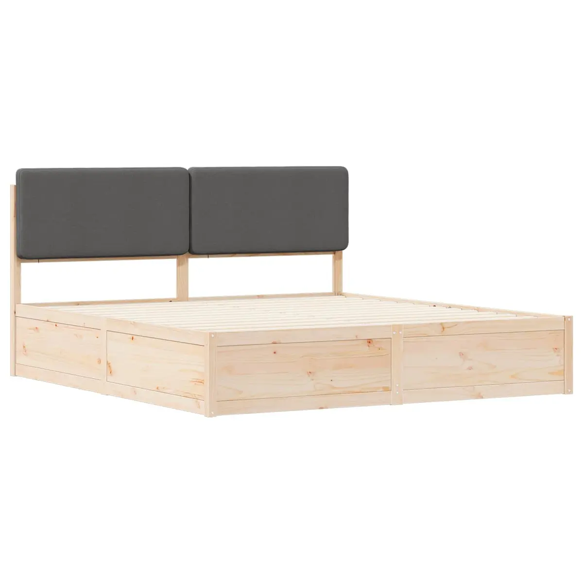 Bed Frame with Upholstered Headboard Dark Grey 180 x 200 cm Modern Bedroom