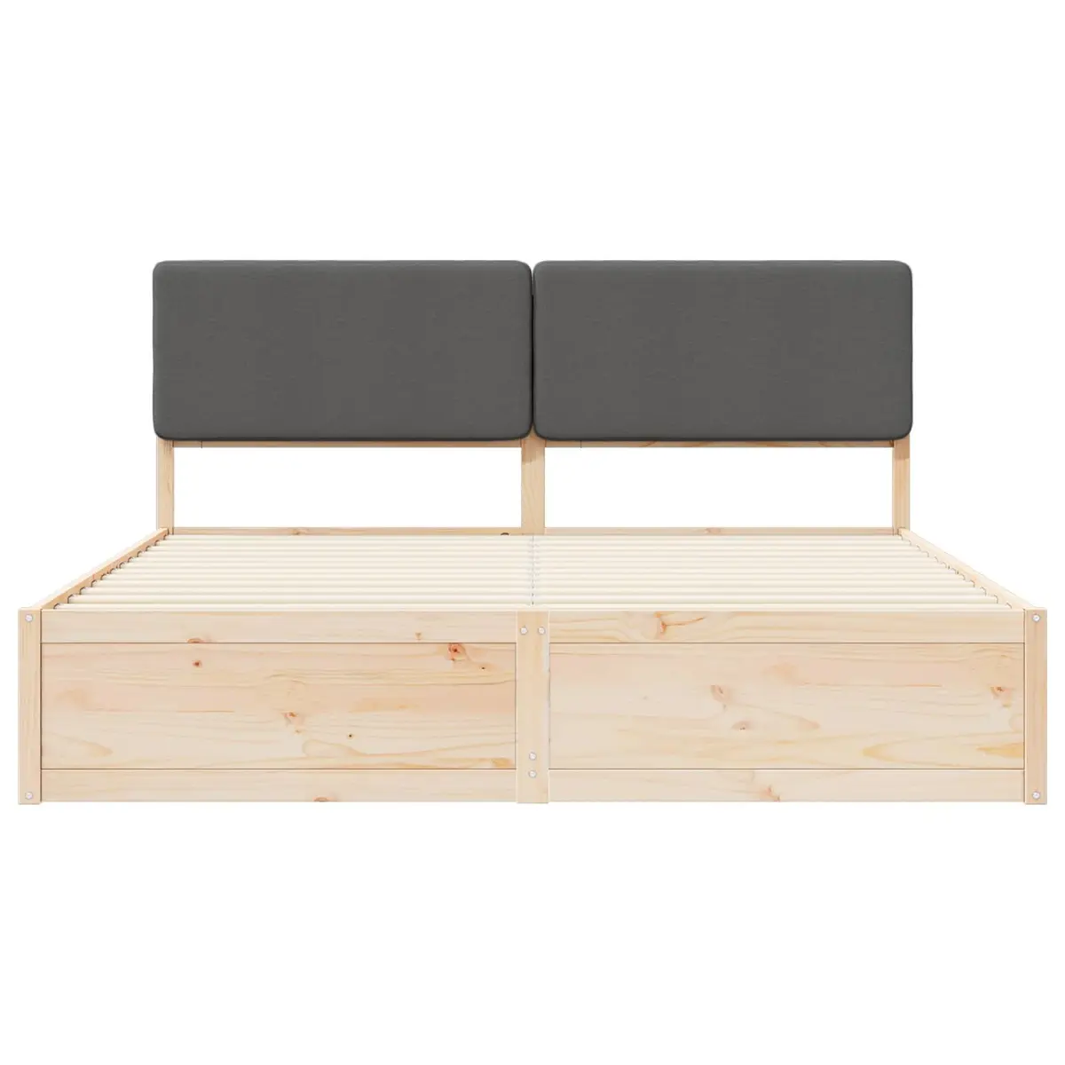 Bed Frame with Upholstered Headboard Dark Grey 180 x 200 cm Modern Bedroom
