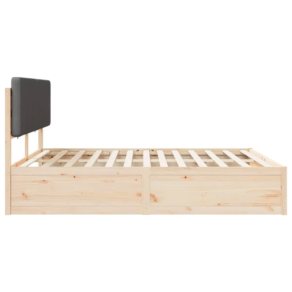 Bed Frame with Upholstered Headboard Dark Grey 180 x 200 cm Modern Bedroom