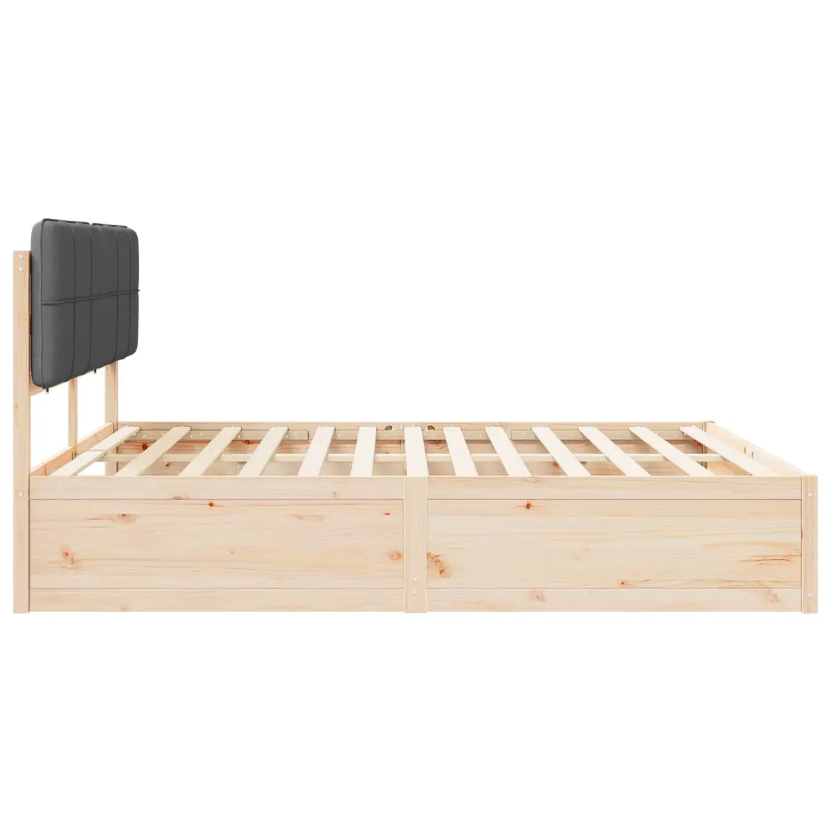 Grey Bed Frame with Upholstered Headboard 180 x 200 cm