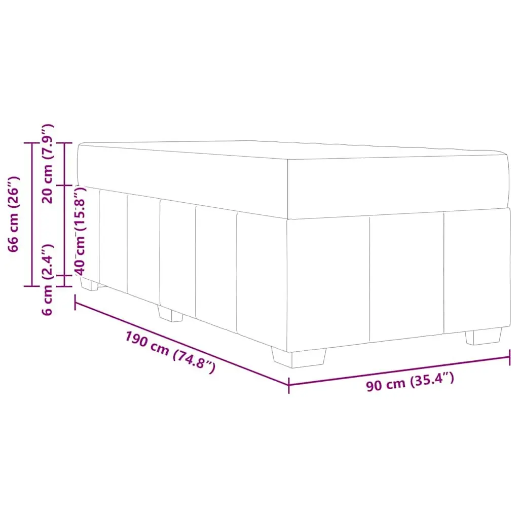 Bed Frame with Mattress Fabric 90 x 190 cm Black Modern
