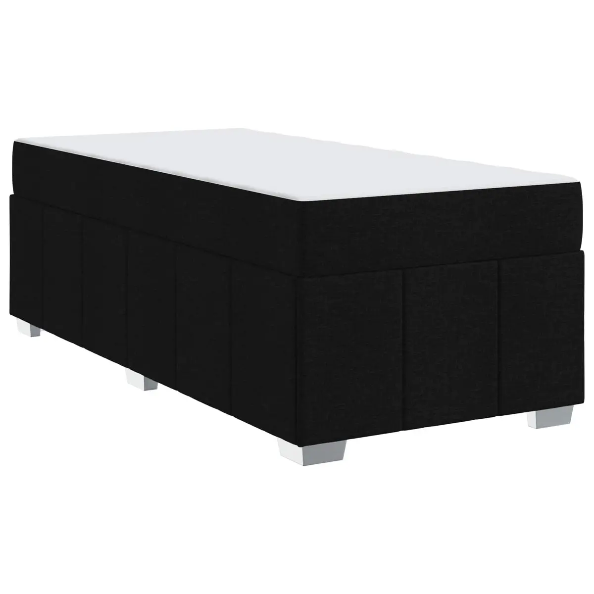 Bed Frame with Mattress Fabric 90 x 190 cm Black Modern