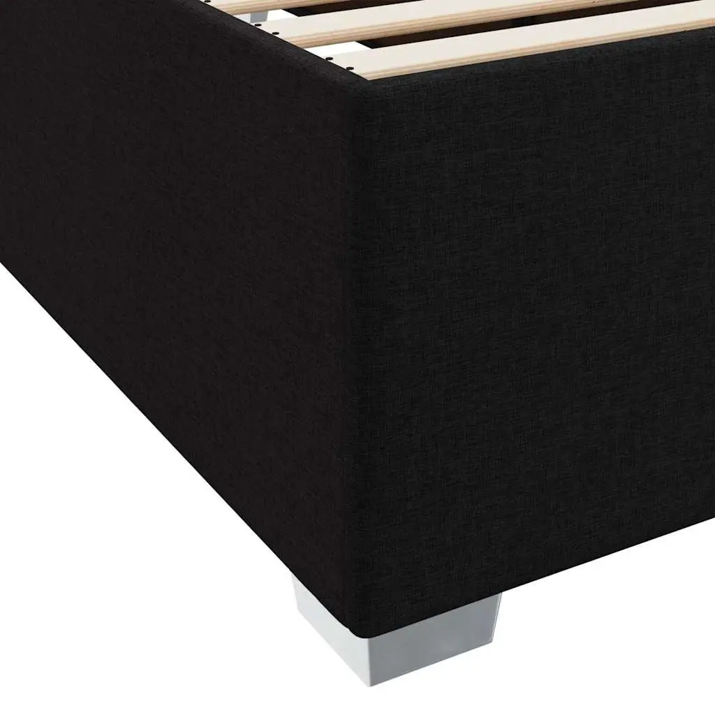 Black Bed Frame with Mattress 90 x 190 cm Fabric Modern Minimalist Design