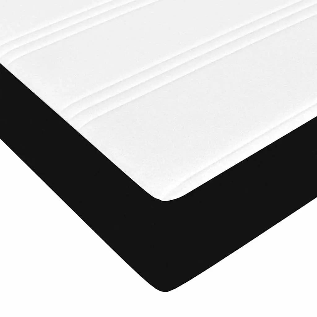 Black Bed Frame with Mattress 90 x 190 cm Fabric Modern Minimalist Design