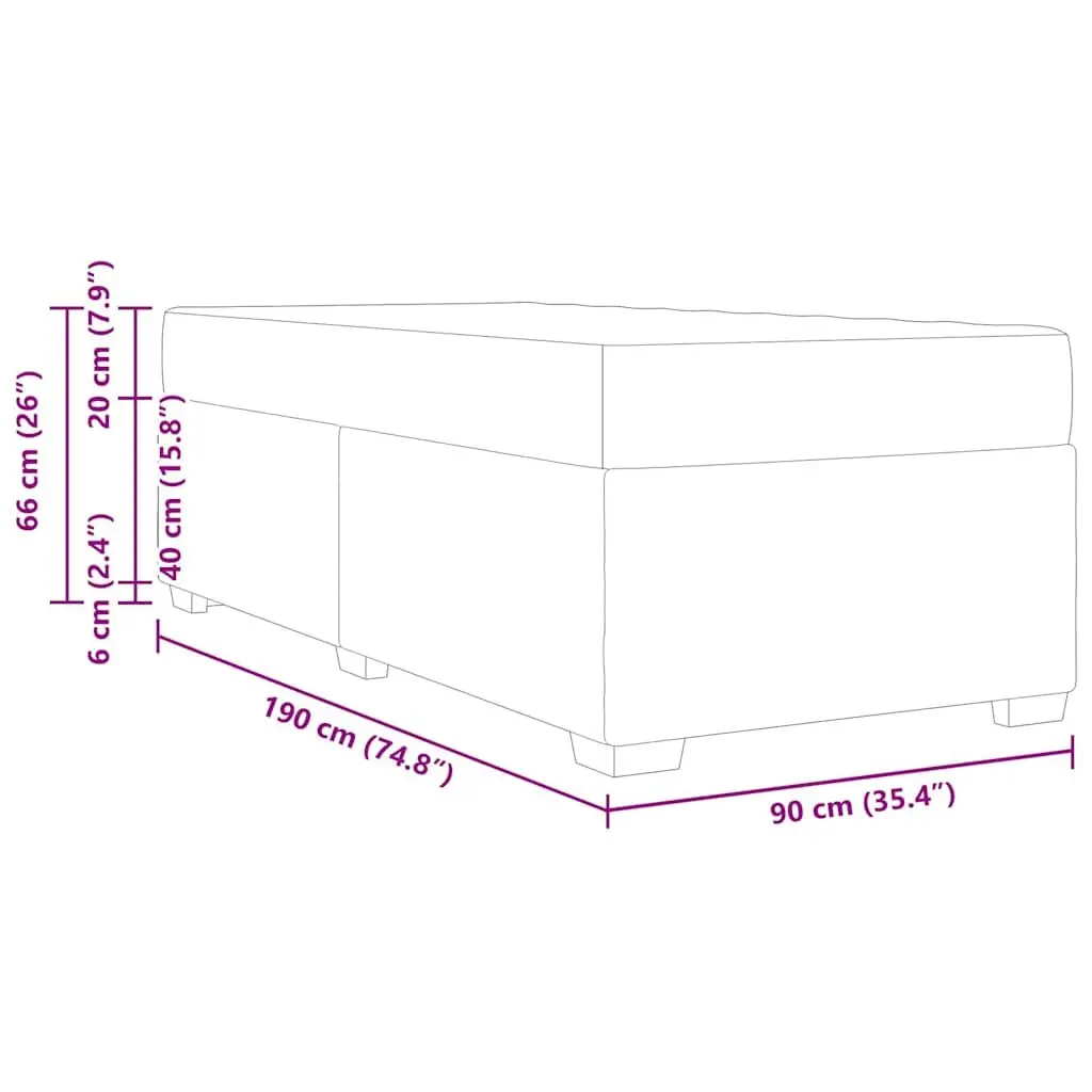 Bed Frame with Mattress Fabric Black 90 x 190 cm