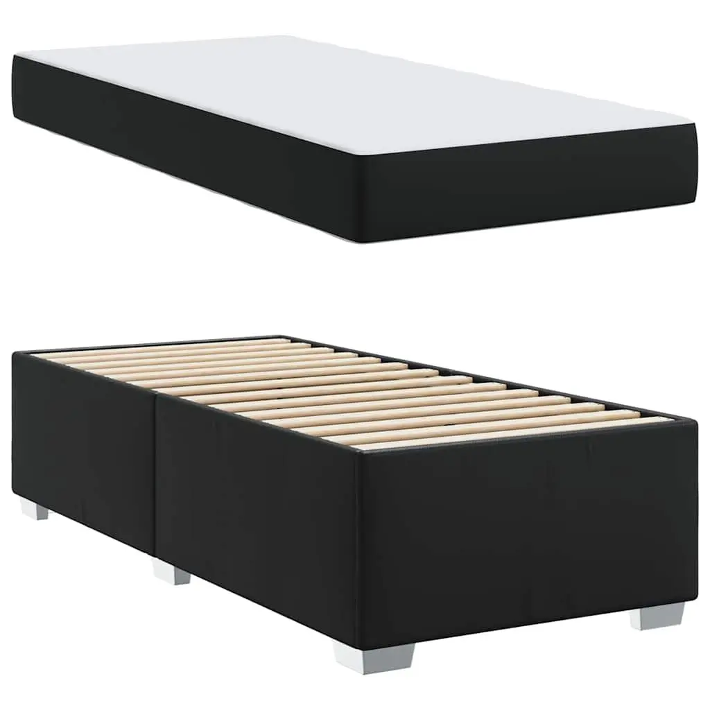 Bed Frame with Mattress Fabric Black 90 x 190 cm