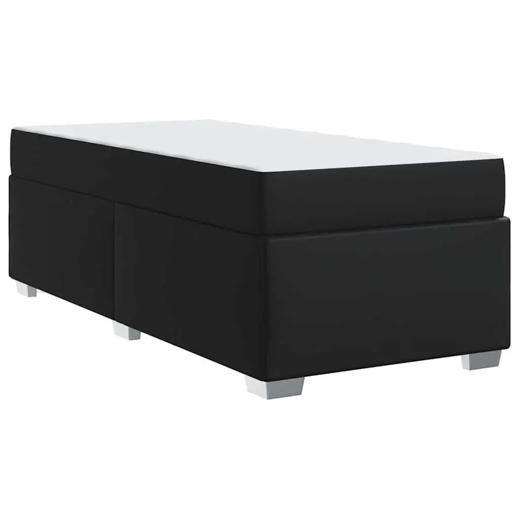 Bed Frame with Mattress Fabric Black 90 x 190 cm