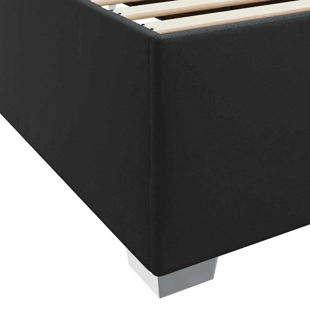 Bed Frame with Mattress Fabric Black 90 x 190 cm