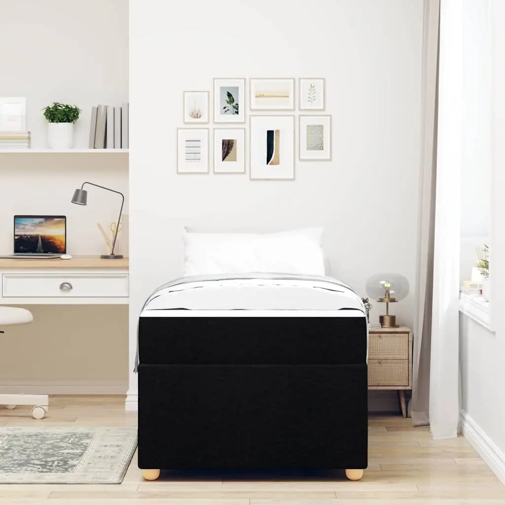 Black Bed Frame with Mattress for Home Use 90 x 190 cm