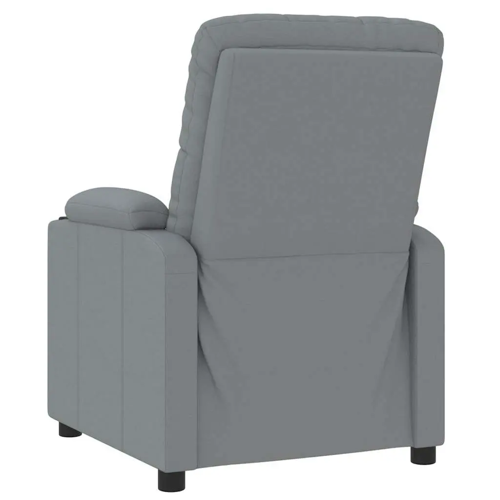 Massage Chair Manual Recline Light Grey Fabric 3 Adjustable Positions 6 Vibration Points