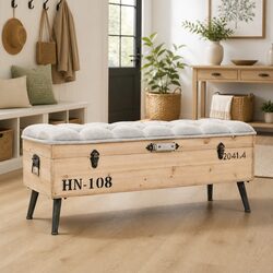 Practical Vintage Storage Bench for Everyday Use 110cm