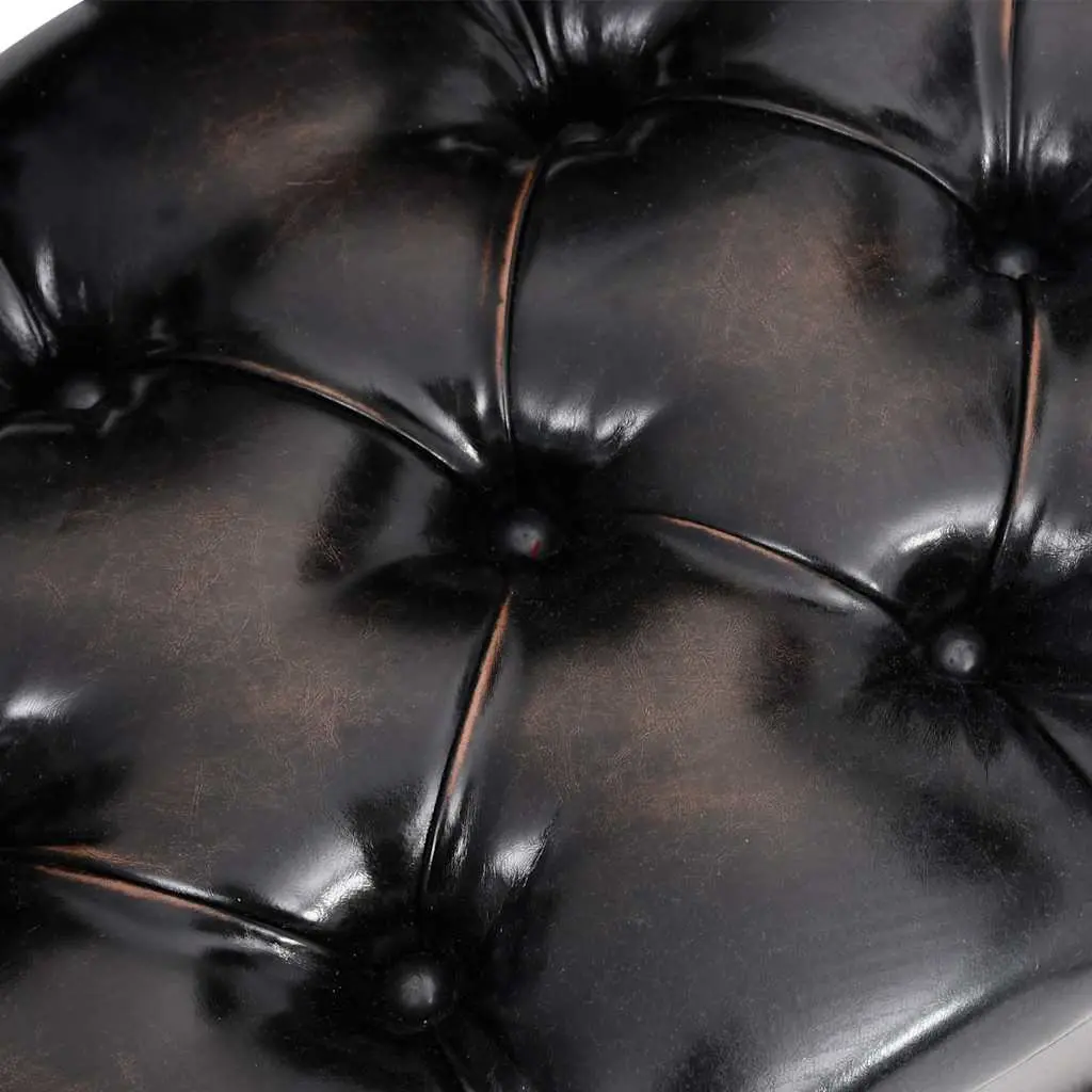 Storage Bench with Backrest 110cm Black Faux Leather Foam Padded Seat Hallway