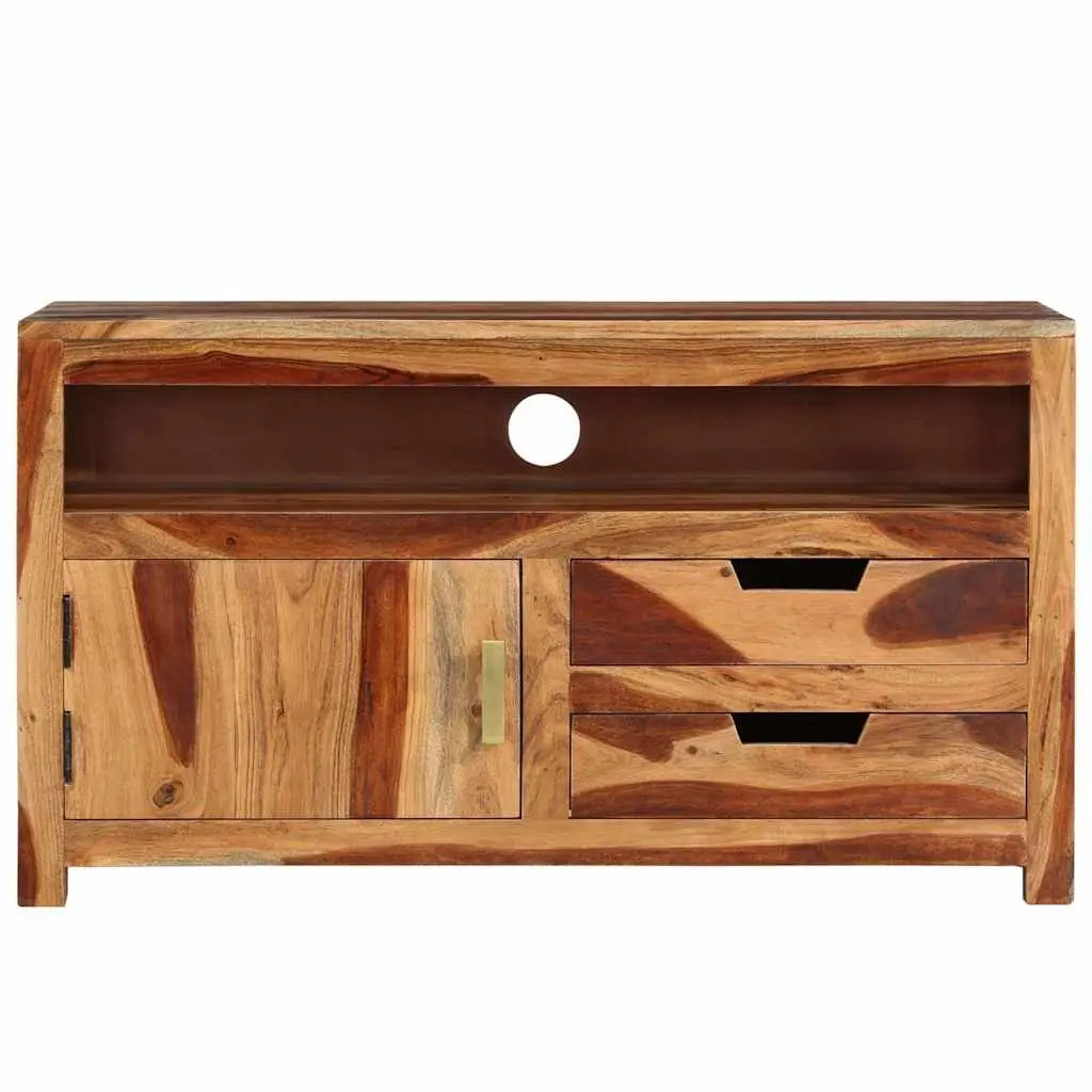 Wooden TV Cabinet 90x34.5x50 cm Solid Acacia Wood Lowboard Storage Unit