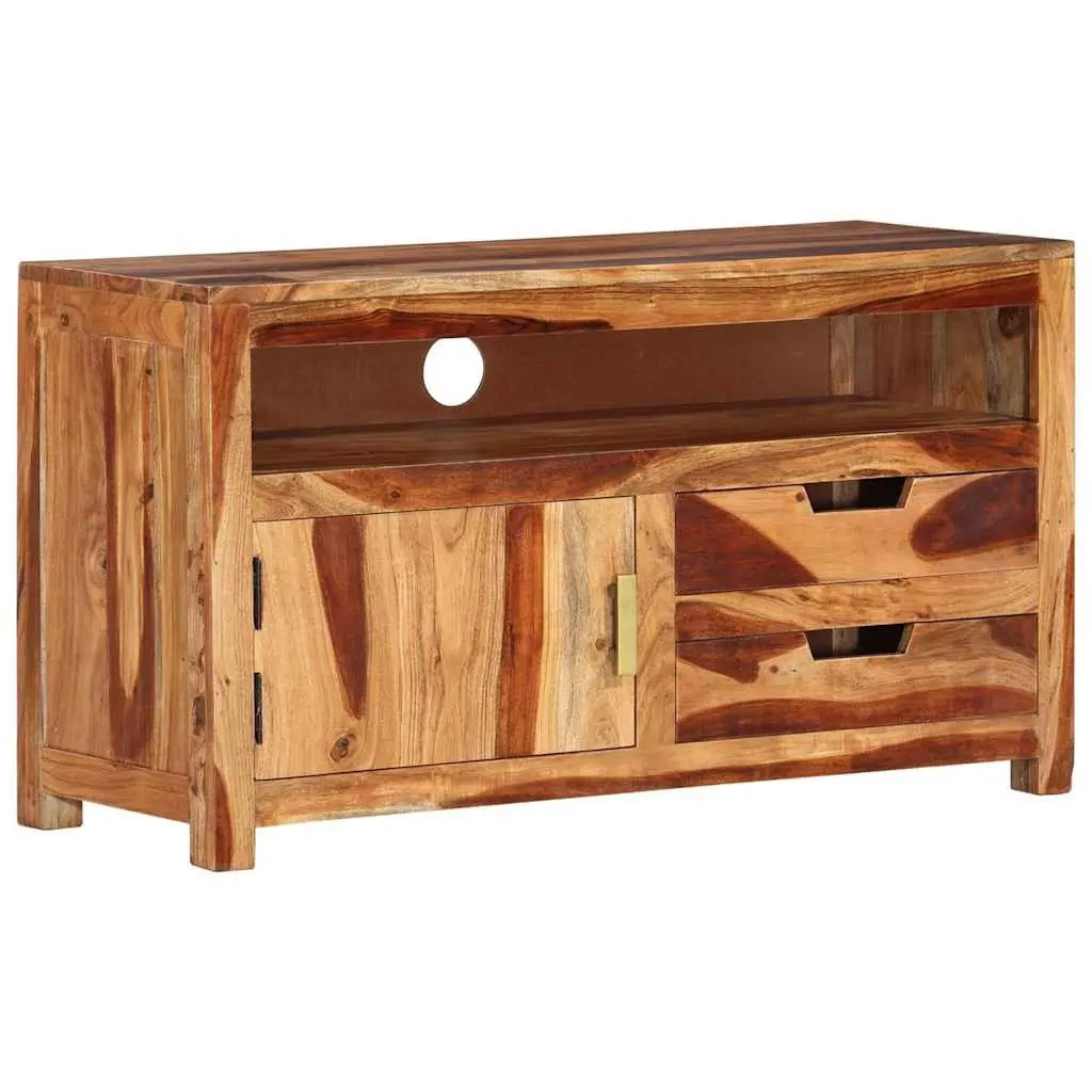 Wooden TV Cabinet 90x34.5x50 cm Solid Acacia Wood Lowboard Storage Unit