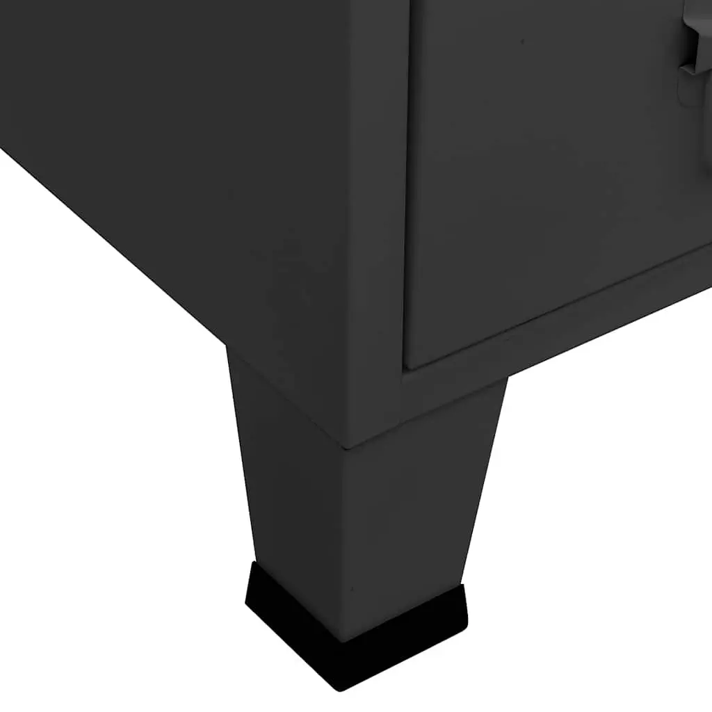 Industrial Storage Wardrobe Cabinet Steel 67x35x107cm Anthracite Shelves Drawers