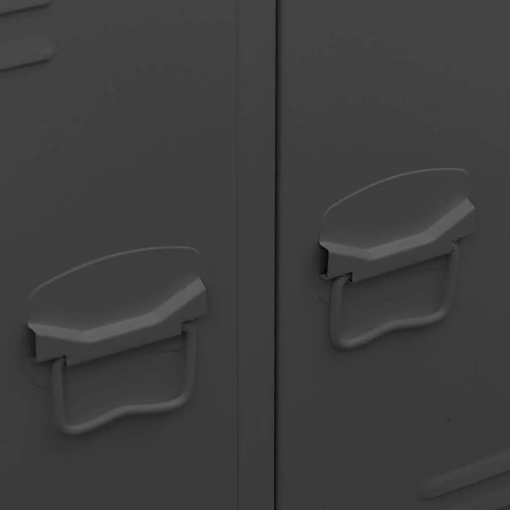 Industrial Storage Wardrobe Cabinet Steel 67x35x107cm Anthracite Shelves Drawers
