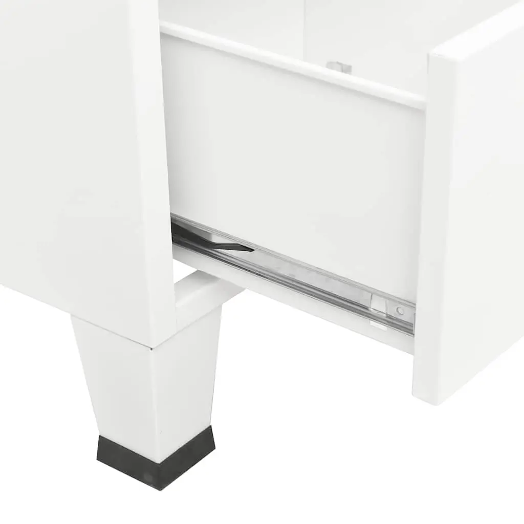 Industrial Metal Wardrobe Cabinet Storage White 90x50x180 cm Shelves Hanger