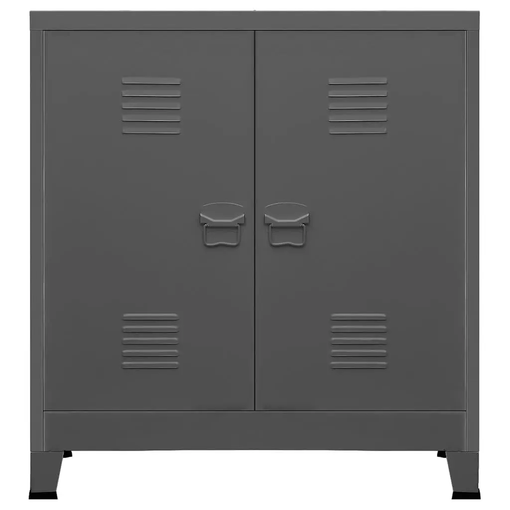 Industrial Storage Chest Steel 90x40x100cm Anthracite with Shelves