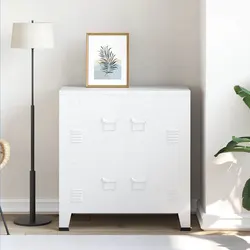 Functional White Steel Storage Chest for Home and Office