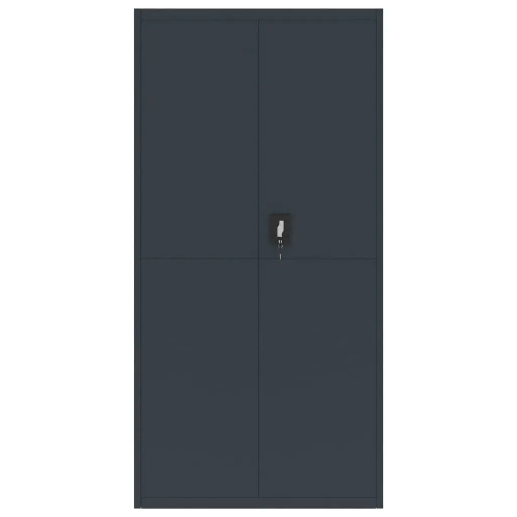 File Cabinet Steel 90x40x180cm Anthracite Lockable Adjustable Shelves