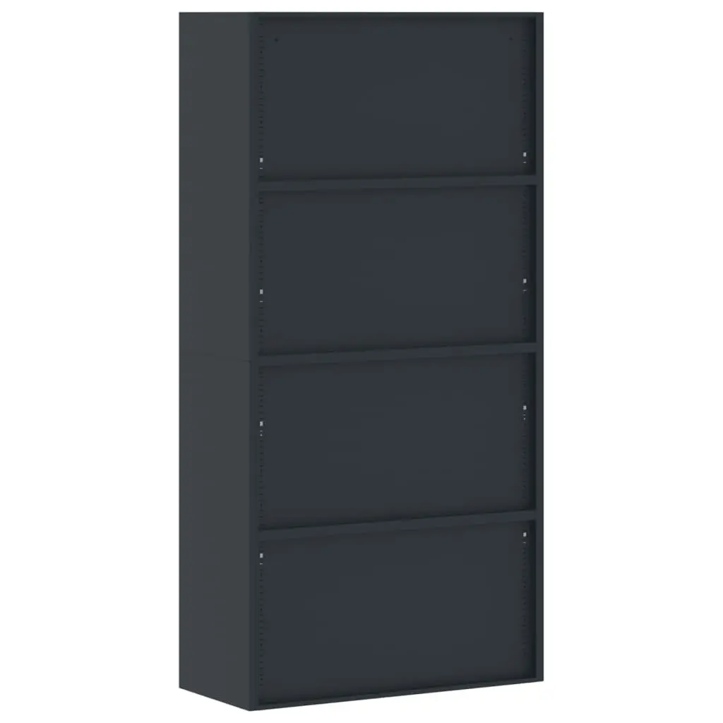File Cabinet Steel 90x40x180cm Anthracite Lockable Adjustable Shelves