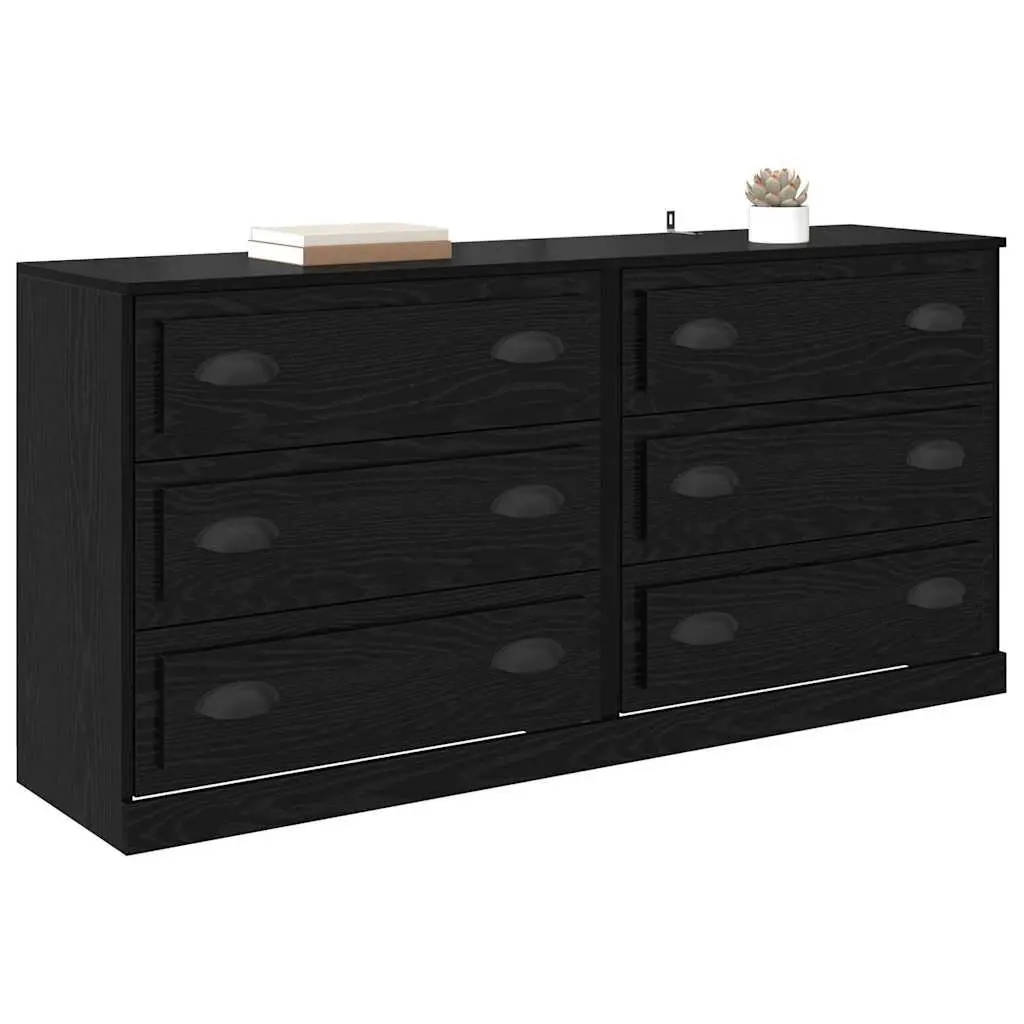 Sideboard Engineered Wood 70 x 35.5 x 67.5 cm Black Matte Finish