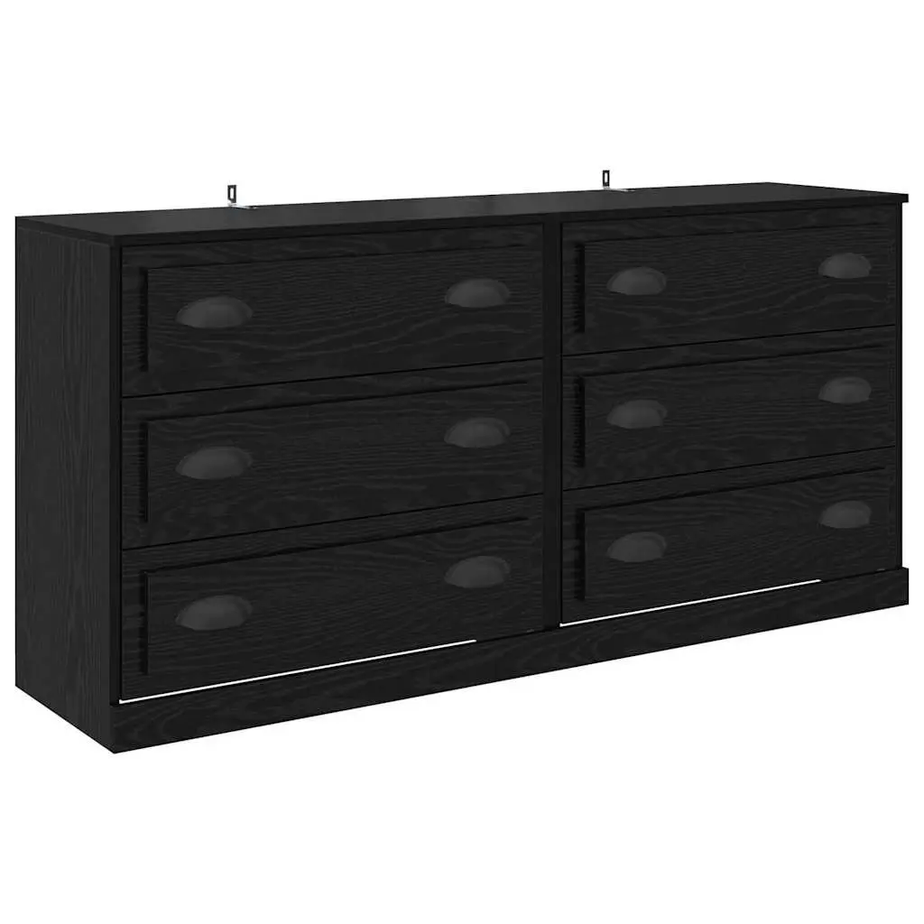 Sideboard Engineered Wood 70 x 35.5 x 67.5 cm Black Matte Finish