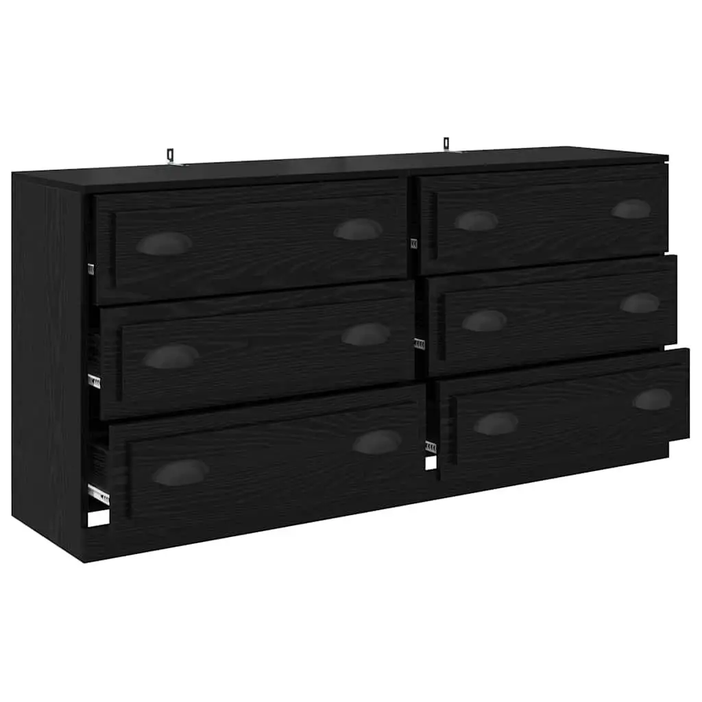 Sideboard Engineered Wood 70 x 35.5 x 67.5 cm Black Matte Finish
