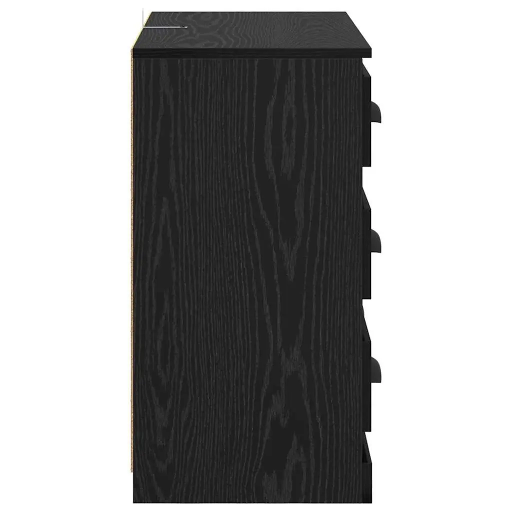 Sideboard Engineered Wood 70 x 35.5 x 67.5 cm Black Matte Finish