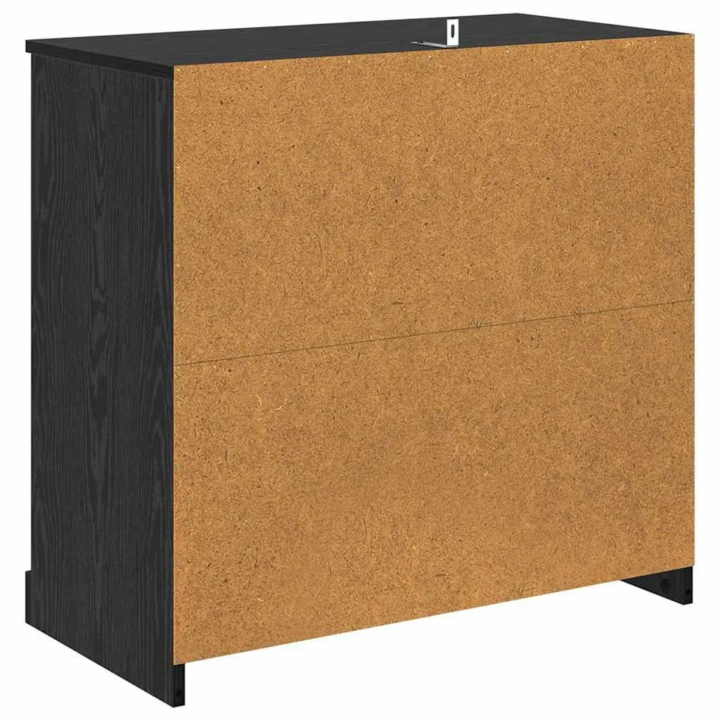 Sideboard Engineered Wood 70 x 35.5 x 67.5 cm Black Matte Finish