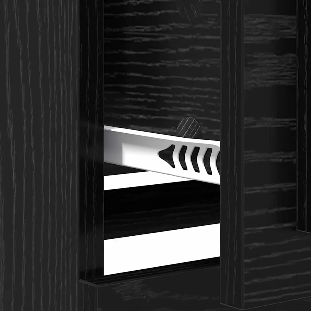 Sideboard Engineered Wood 70 x 35.5 x 67.5 cm Black Matte Finish