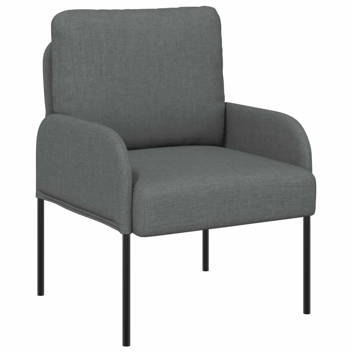 3-Piece Sofa Set Plywood Frame Polyester Upholstery Dark Grey Indoor Seating