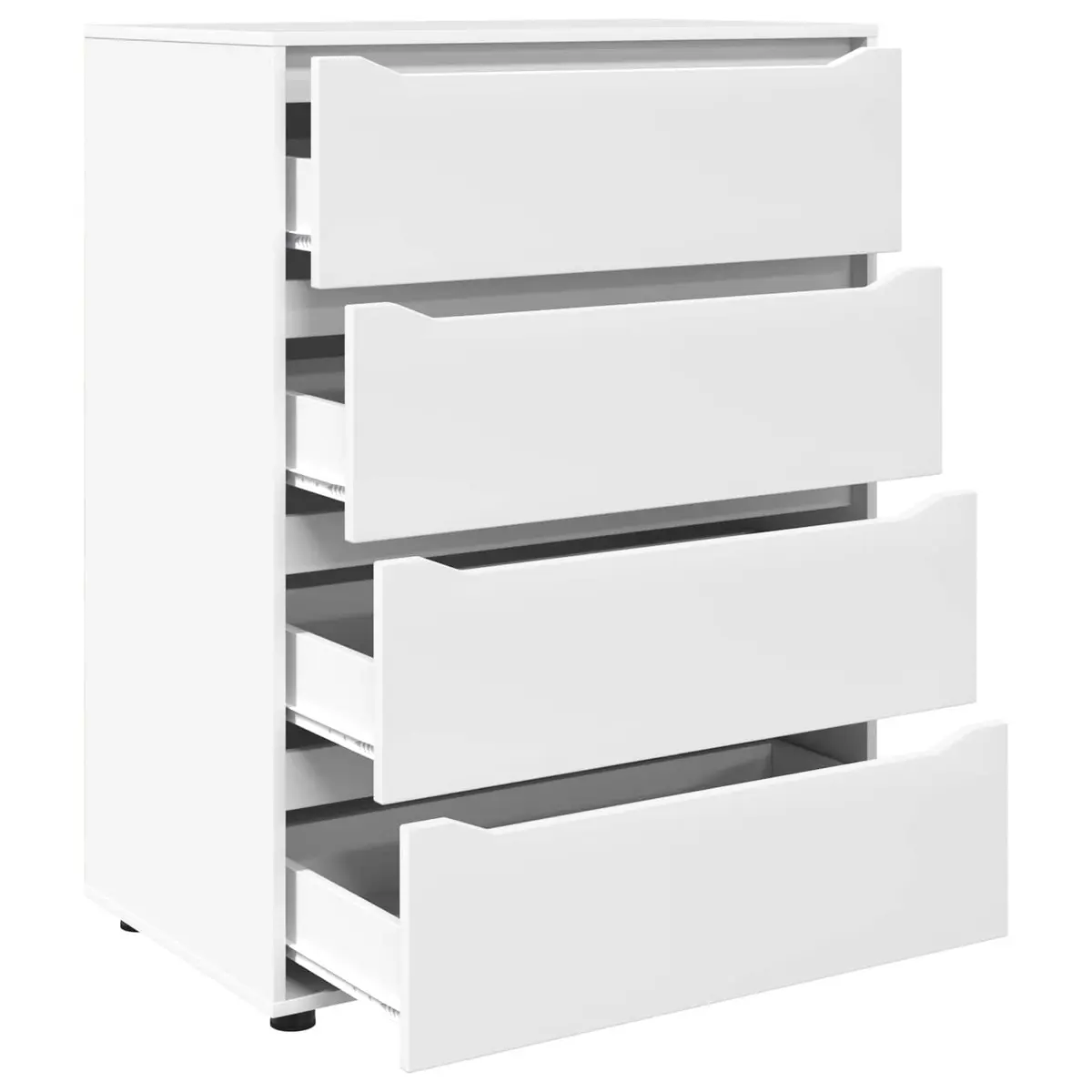 White Storage Cabinet Engineered Wood 80x48x105cm Bedroom Living Room Multiple Drawers