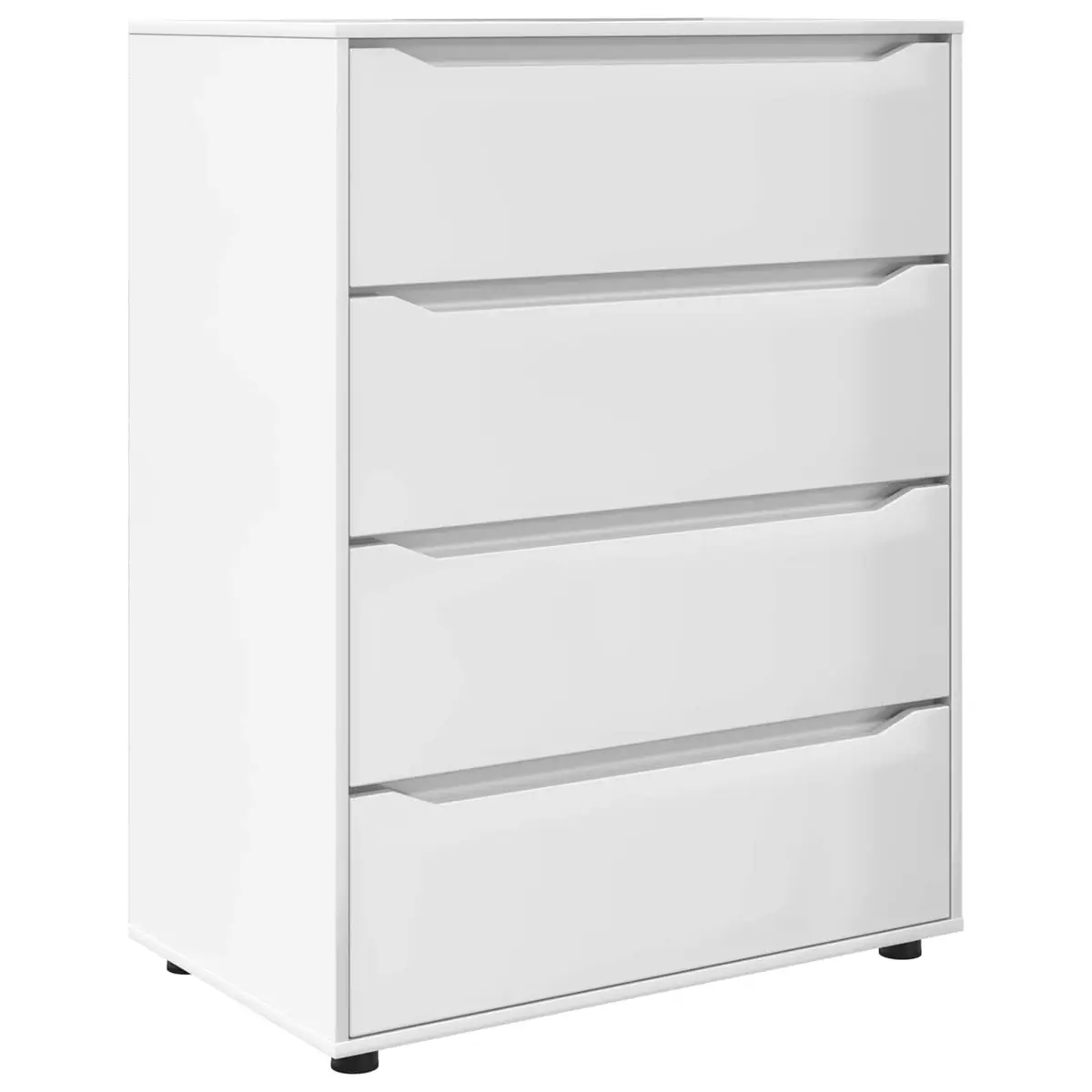 Storage Cabinet High Gloss White Engineered Wood Drawer Organiser Bedroom