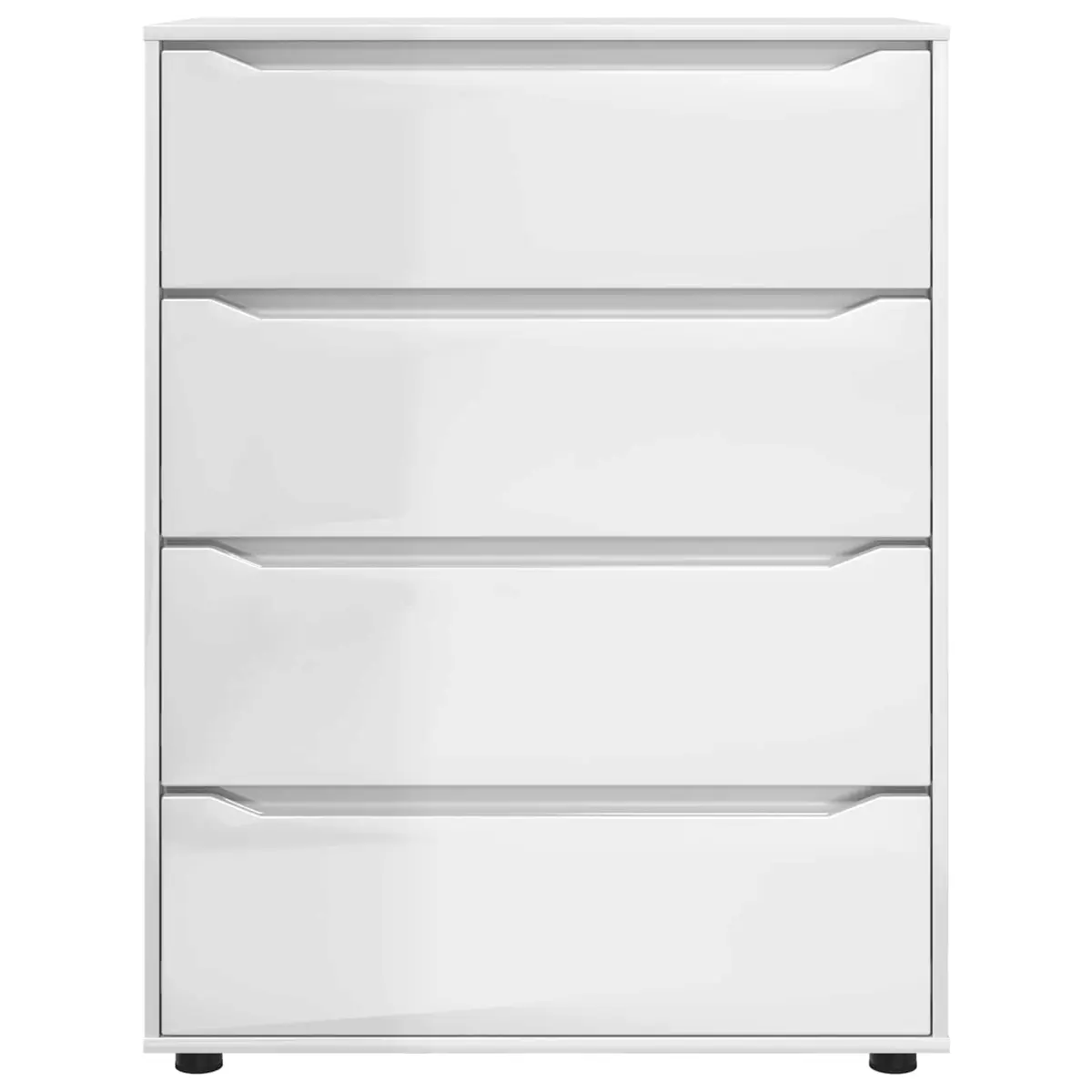 Storage Cabinet High Gloss White Engineered Wood Drawer Organiser Bedroom