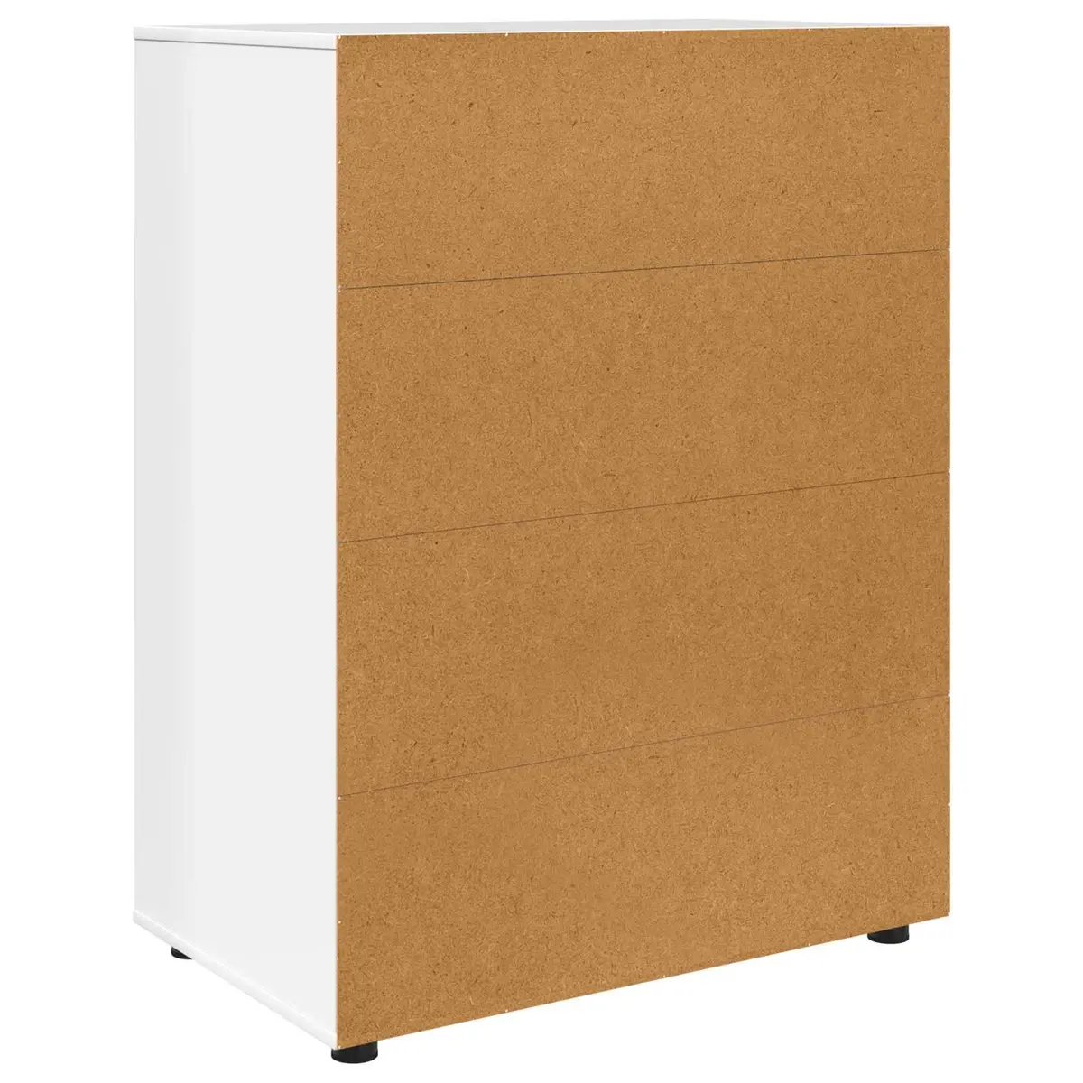 Storage Cabinet High Gloss White Engineered Wood Drawer Organiser Bedroom